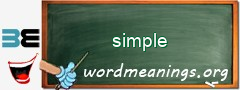 WordMeaning blackboard for simple